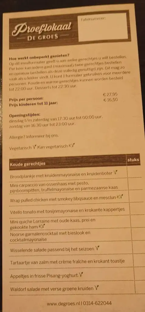 Menu_Proeflokaal - De Groes_Zelhem_imagen_1