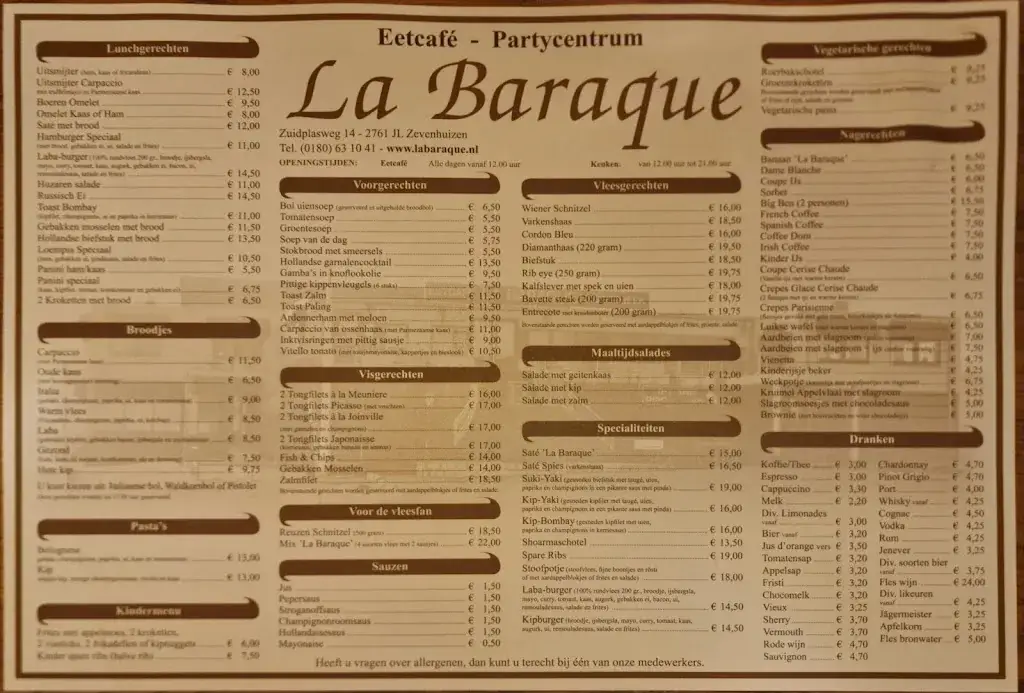 Menu_La Baraque_Zevenhuizen_image_1