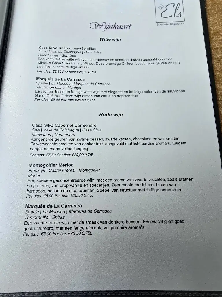 Menu_Brasserie Restaurant Bij Els_Exloo_image_1