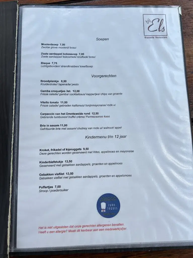 Menu_Brasserie Restaurant Bij Els_Exloo_image_2