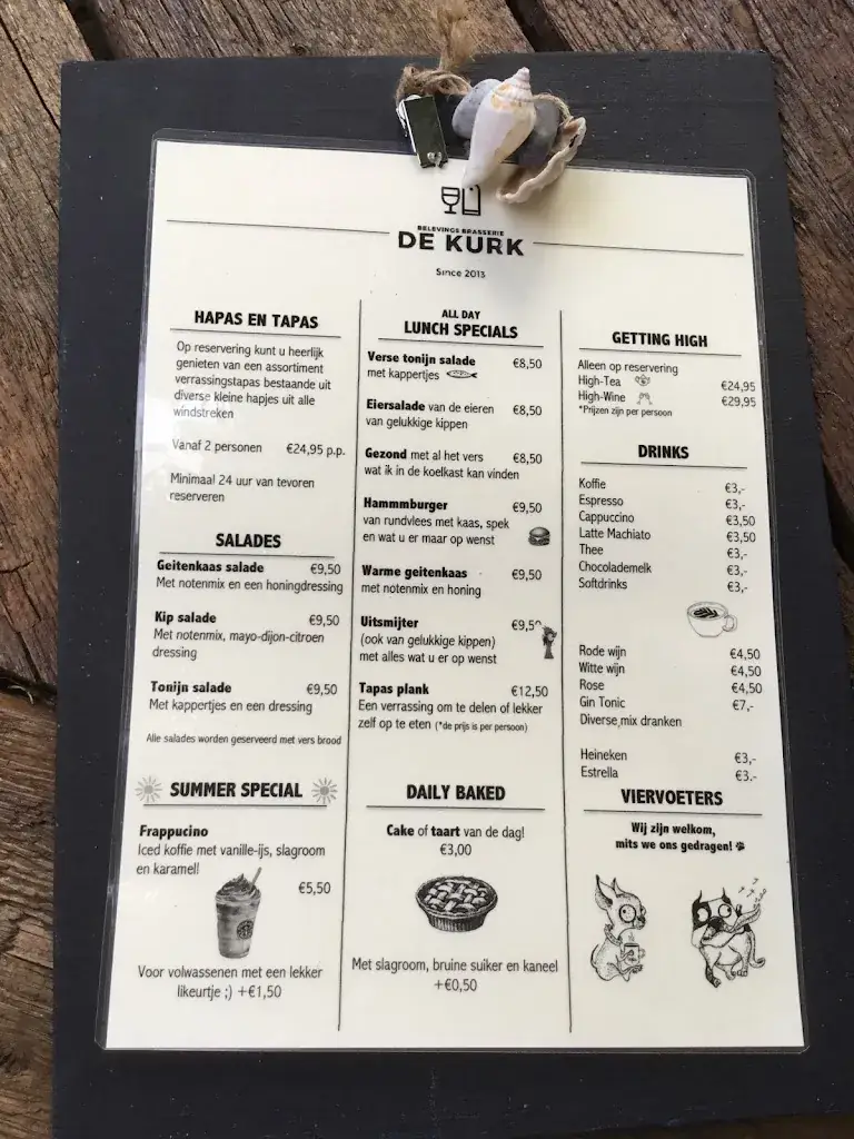 Menü_Belevings Brasserie De Kurk_Bellingwolde_Bild_1