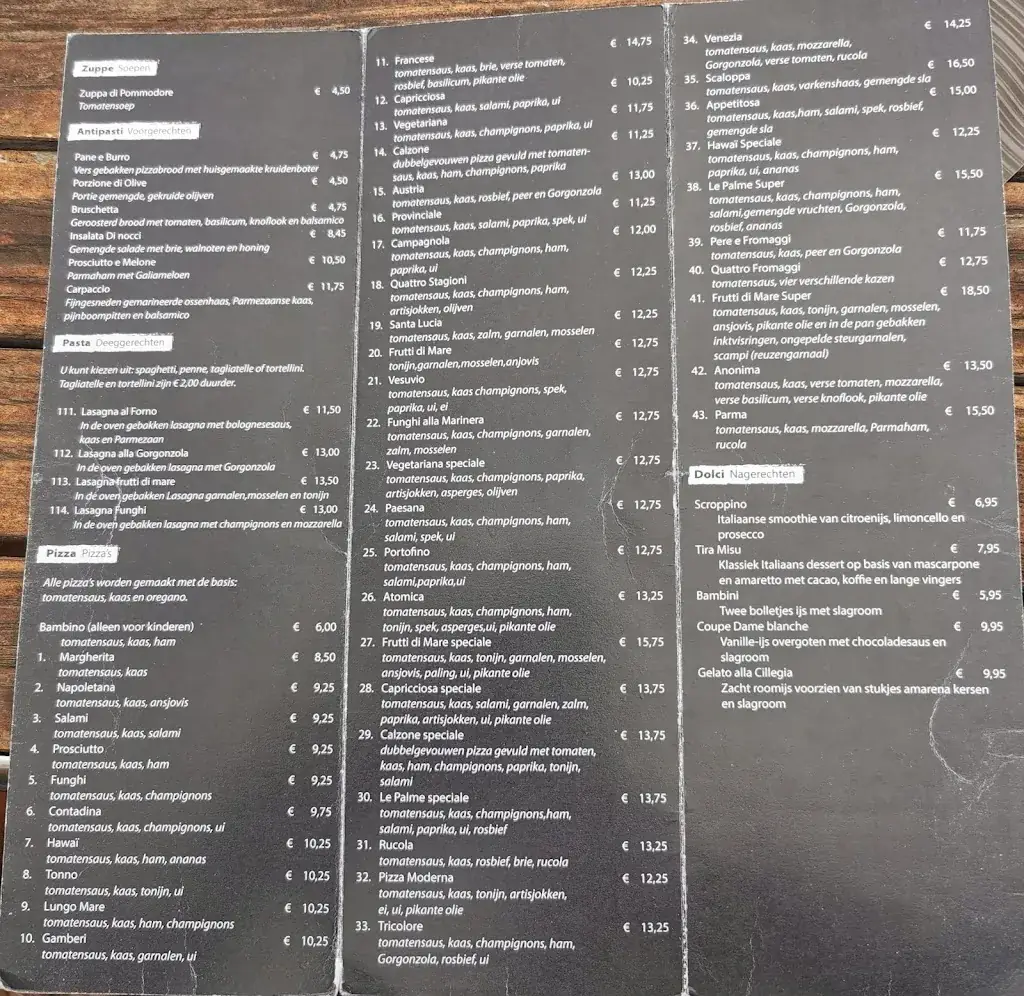 Menu_Le Palme_Delfzijl_immagine_2