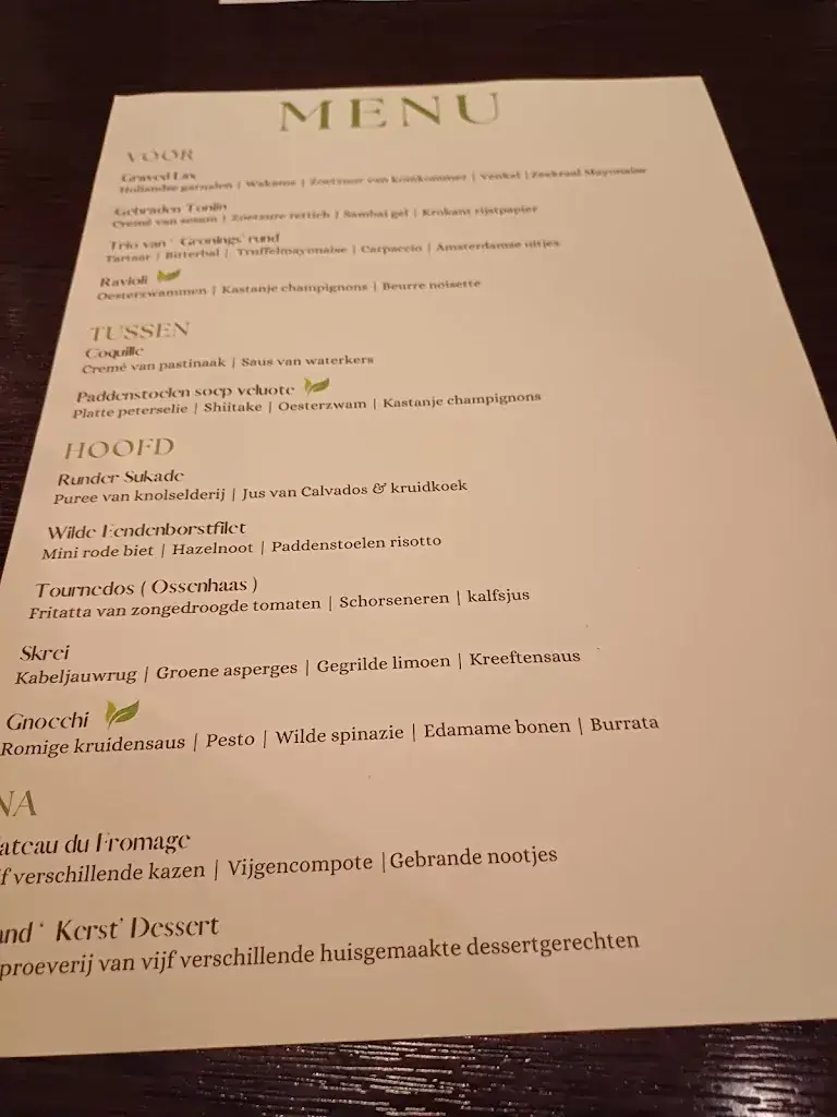 Menu_Restaurant & Brasserie Groen_Groningen_image_1