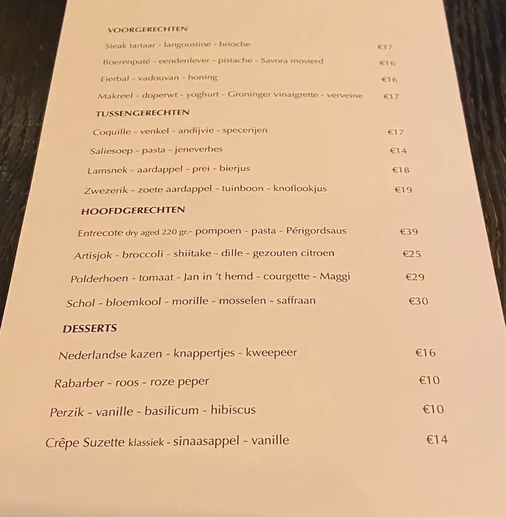 Menu_Restaurant Niemeijer_Groningen_image_1