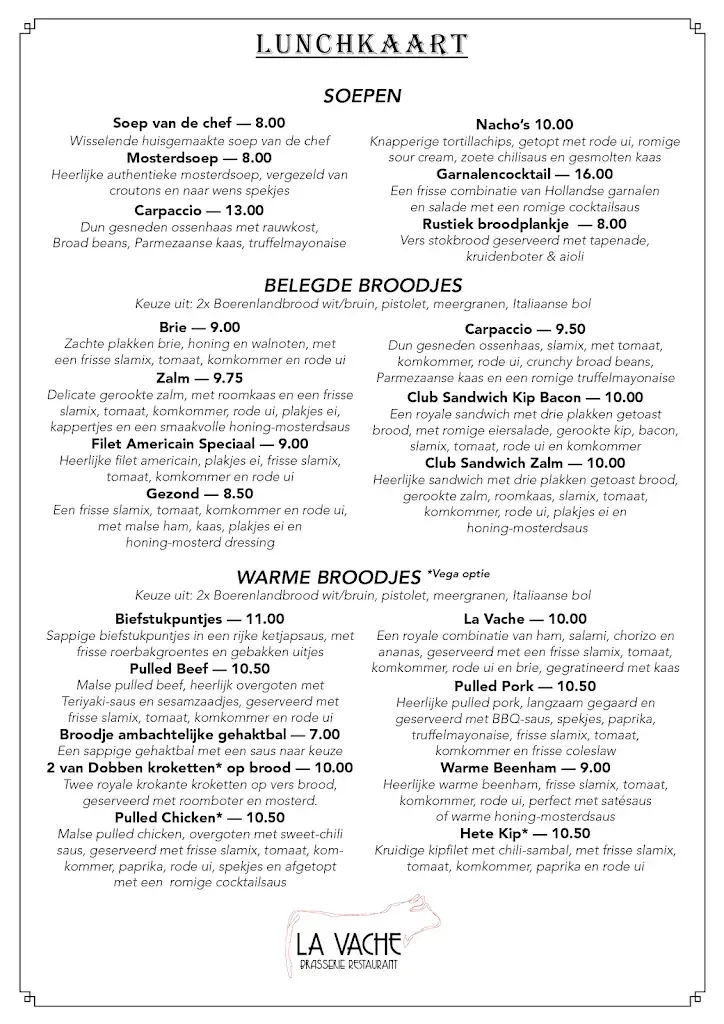 Menu_Brasserie Restaurant La Vache_Veendam_image_1