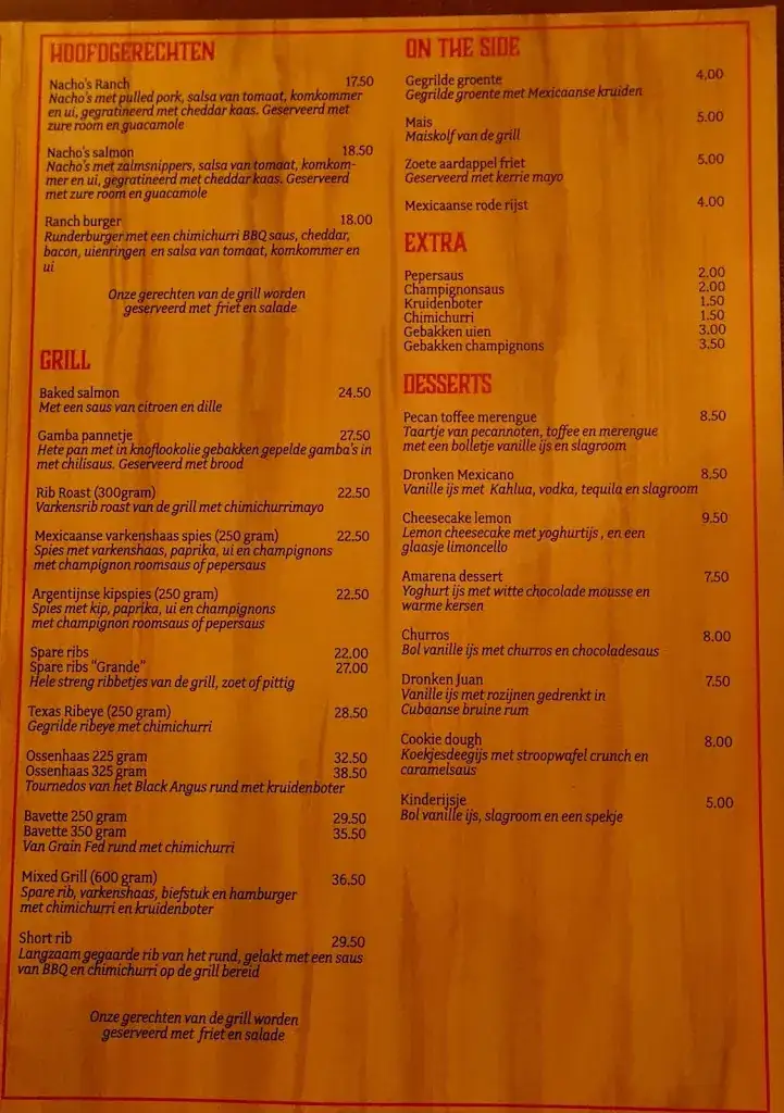 Menu_The Ranch_Veendam_image_1