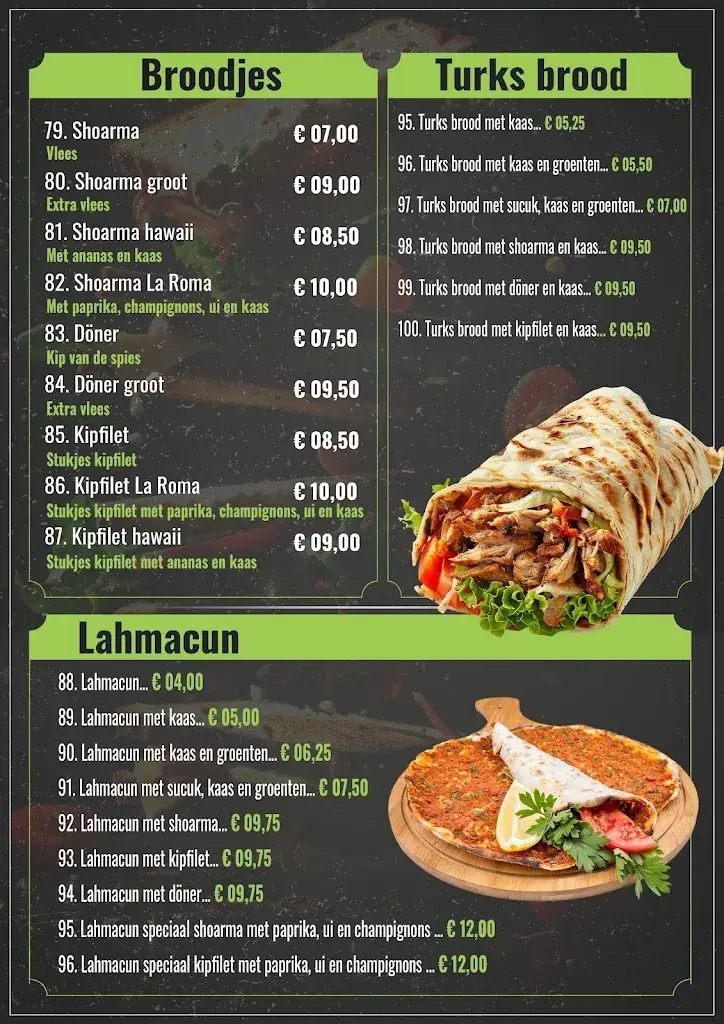 Menu_La Roma Hoogezand_Sappemeer_immagine_2