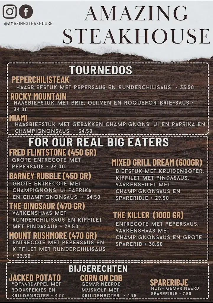 Menu_Amazing Steakhouse_Westerbroek_image_1