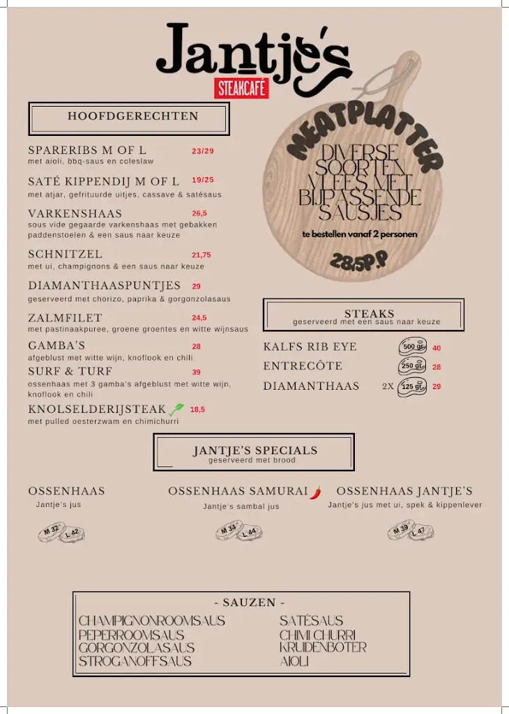 Menu_Jantje's Steakcafé_Groningen_image_2