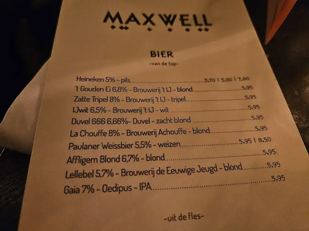 Menu_Café Maxwell_Amsterdam_image_1