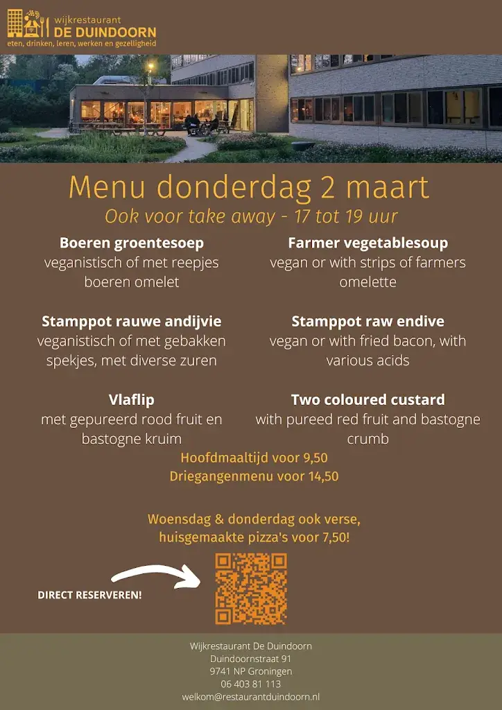 Menu_Wijkrestaurant De Duindoorn_Groningen_immagine_2