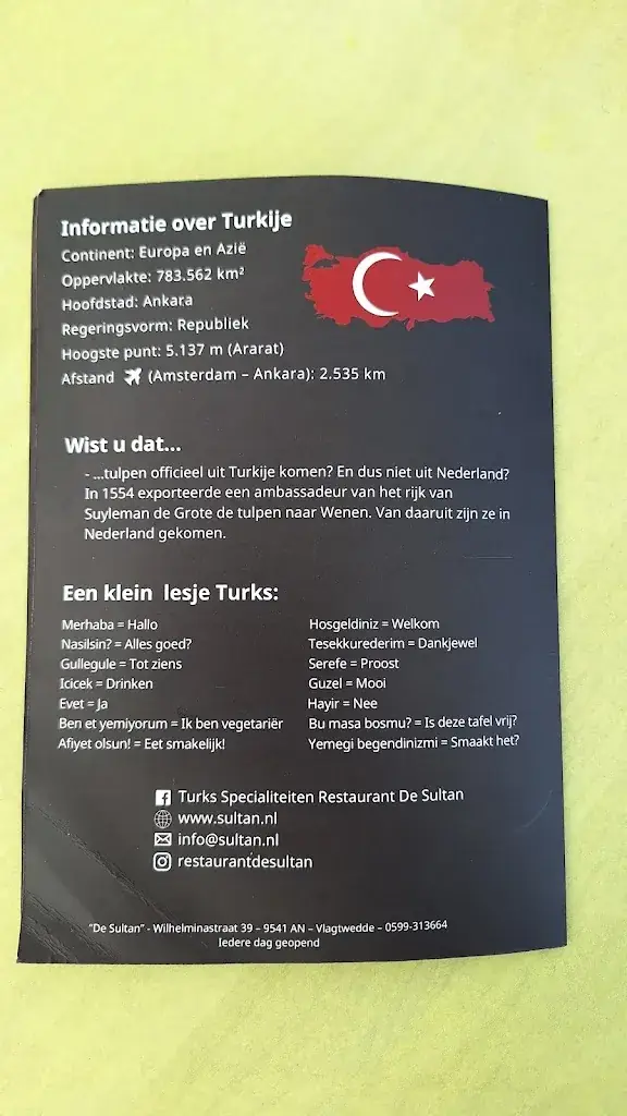 Menu_Turks Specialiteiten Restaurant De Sultan_Vlagtwedde_image_2
