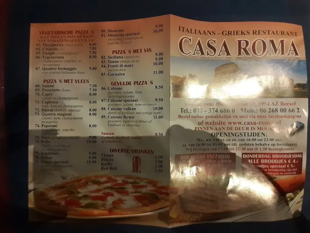 Menu_Casa Roma - Italian and Greek Restaurant_Beesel_image_1
