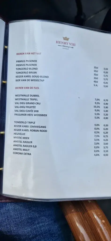 Menu_Gasterij Henry VIII_Noorbeek_image_2