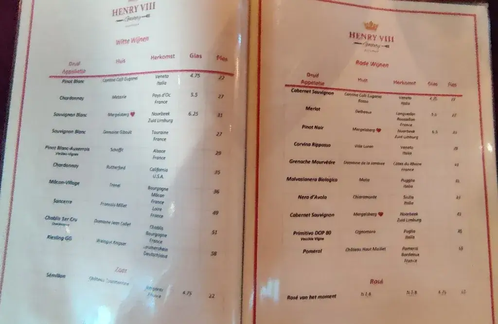 Menu_Gasterij Henry VIII_Noorbeek_image_3