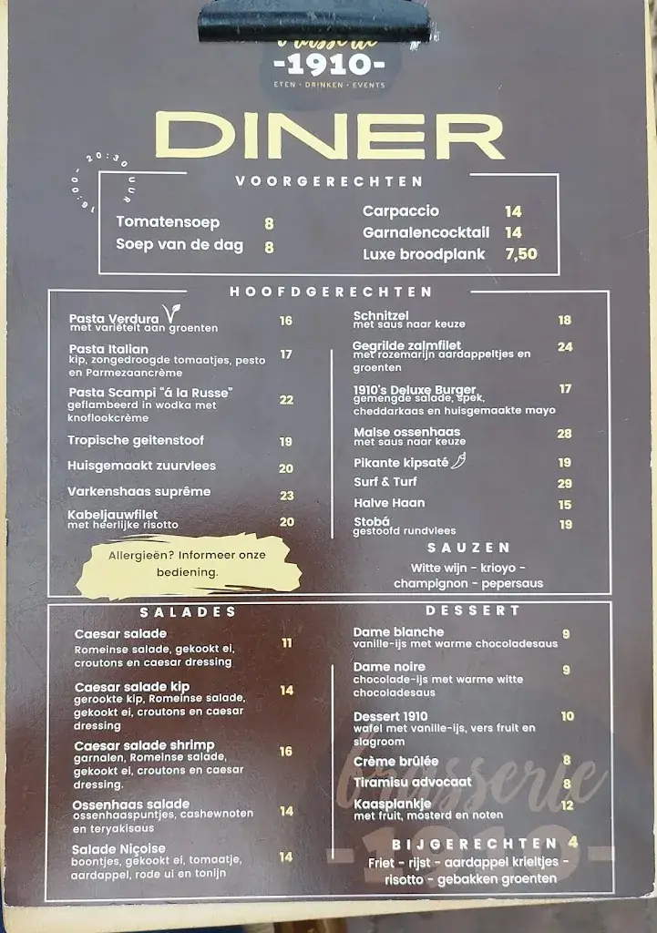 Menu_Brasserie 1910_Heerlen_image_1
