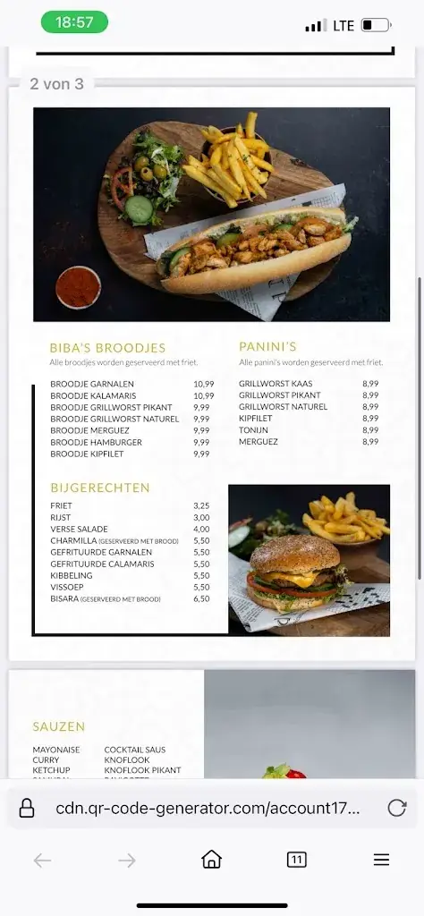 Menu_Biba's Corner_Heerlen_imagen_2