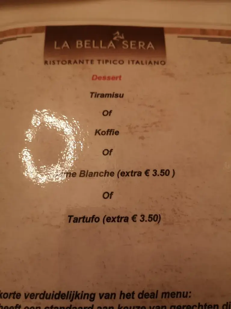 Menu_Italiaans Restaurant La Bella Sera_Heerlen_image_3