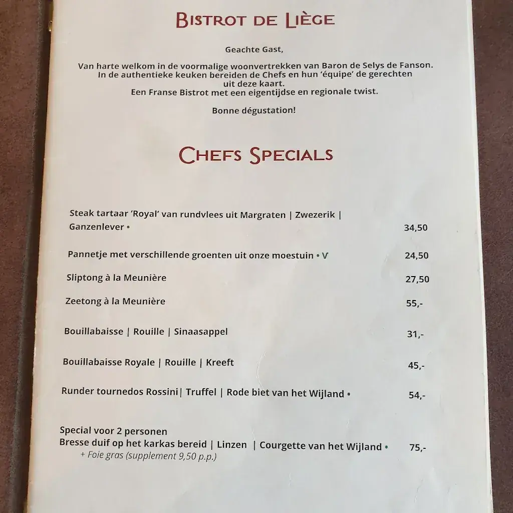 Les Salons restaurant in Valkenburg