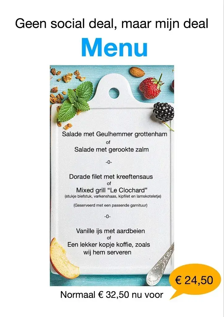 Menu_Petit Restaurant Lunchroom Le Clochard_Sittard_image_1
