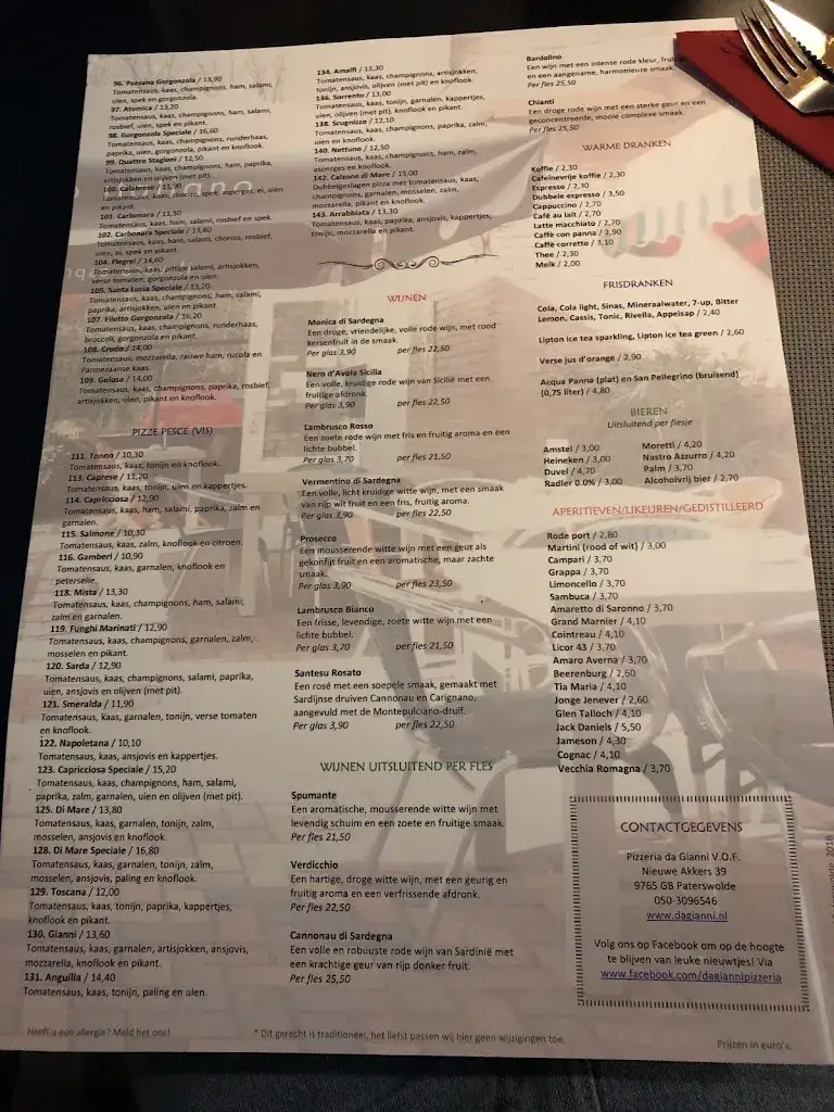 Menu_Pizzeria Da Gianni_Paterswolde_imagen_4