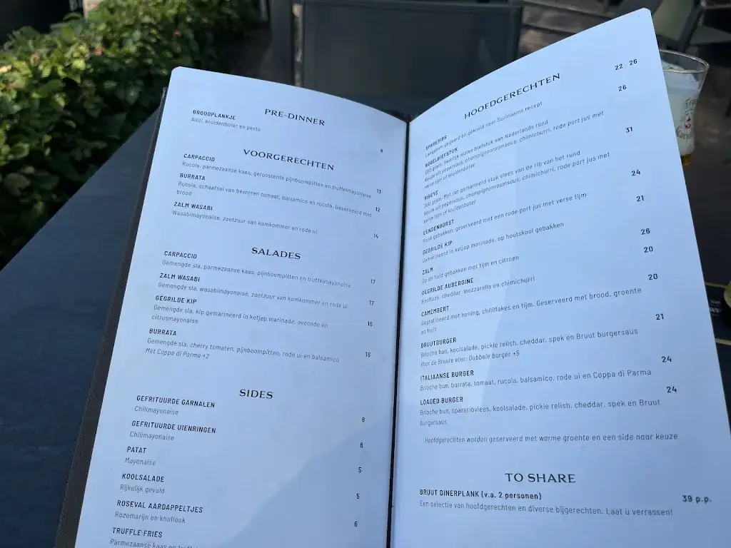 Menü_Restaurant BRUUT Roden_Roden_Bild_1