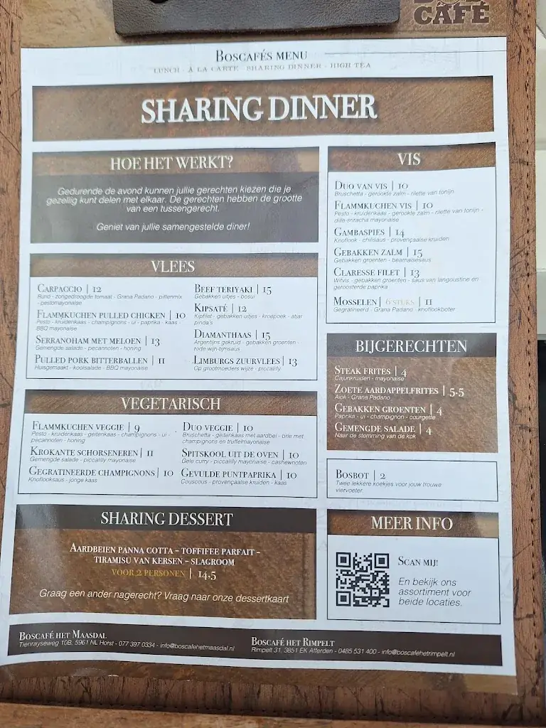 Menu_Boscafé Het Maasdal Sharing, Lunch, A la carte & High-Tea restaurant_Horst_immagine_1