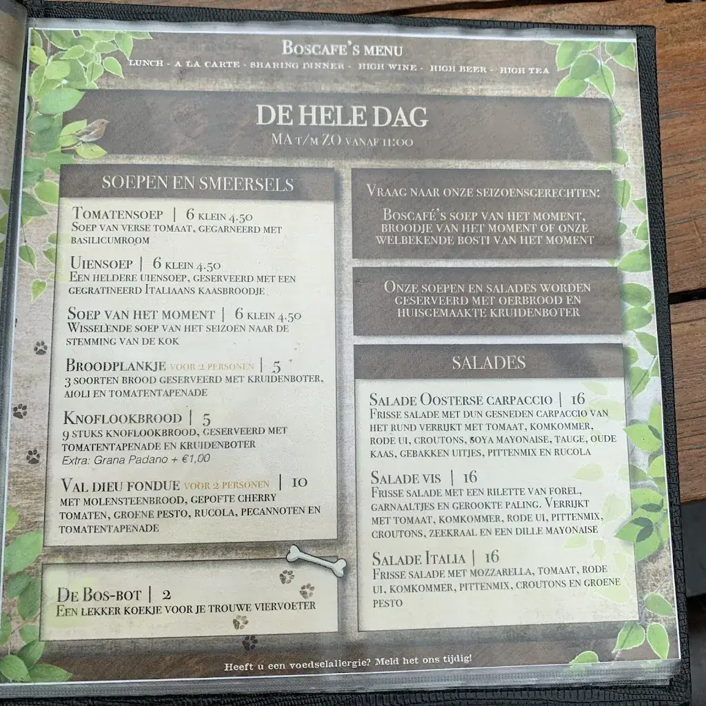 Menu_Boscafé Het Maasdal Sharing, Lunch, A la carte & High-Tea restaurant_Horst_immagine_3