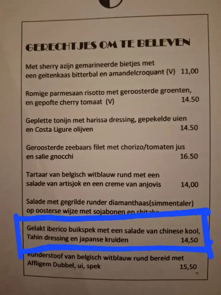 Menu_Bistro Croquant Maastricht_Maastricht_image_2