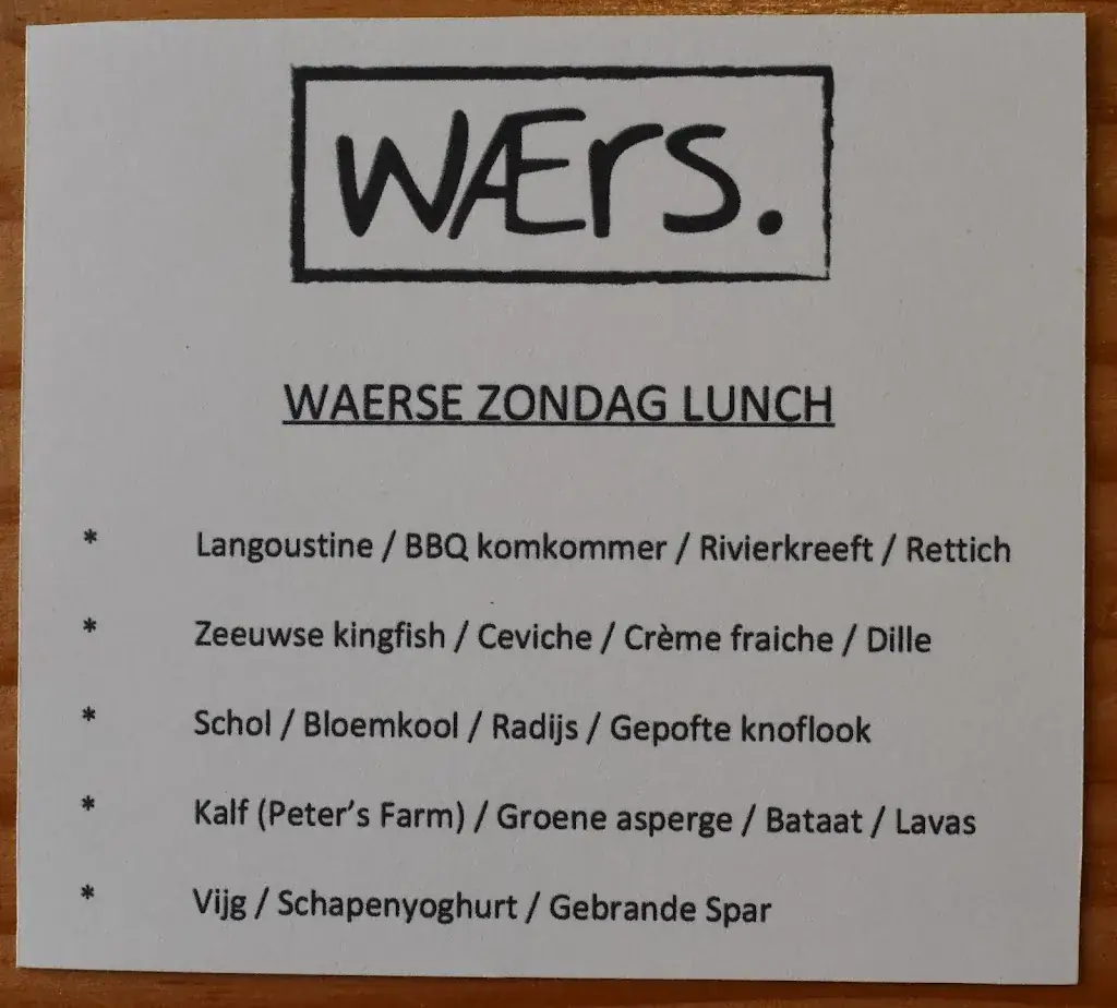 Menu_Restaurant WÆRS_Roermond_image_2