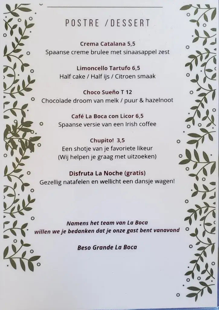 Menu_La Boca Roermond_Roermond_image_4