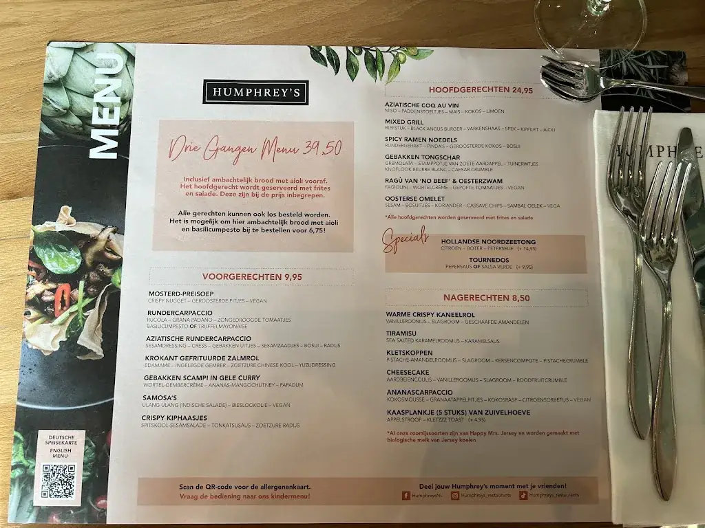 Menu_Humphrey's Restaurant Thorn_Thorn_image_3