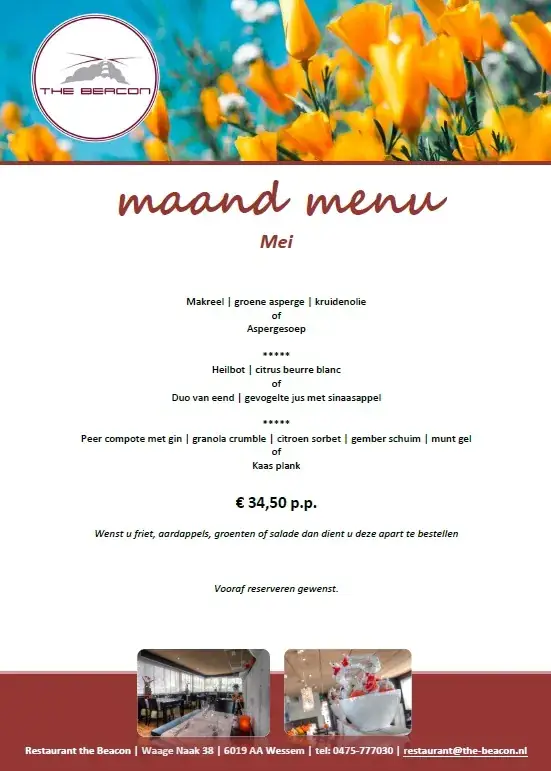 Menu_Restaurant The Beacon_Wessem_image_1