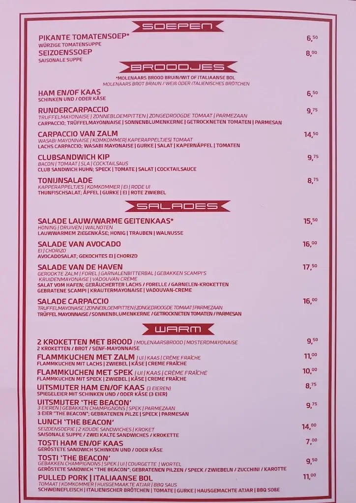 Menu_Restaurant The Beacon_Wessem_image_2