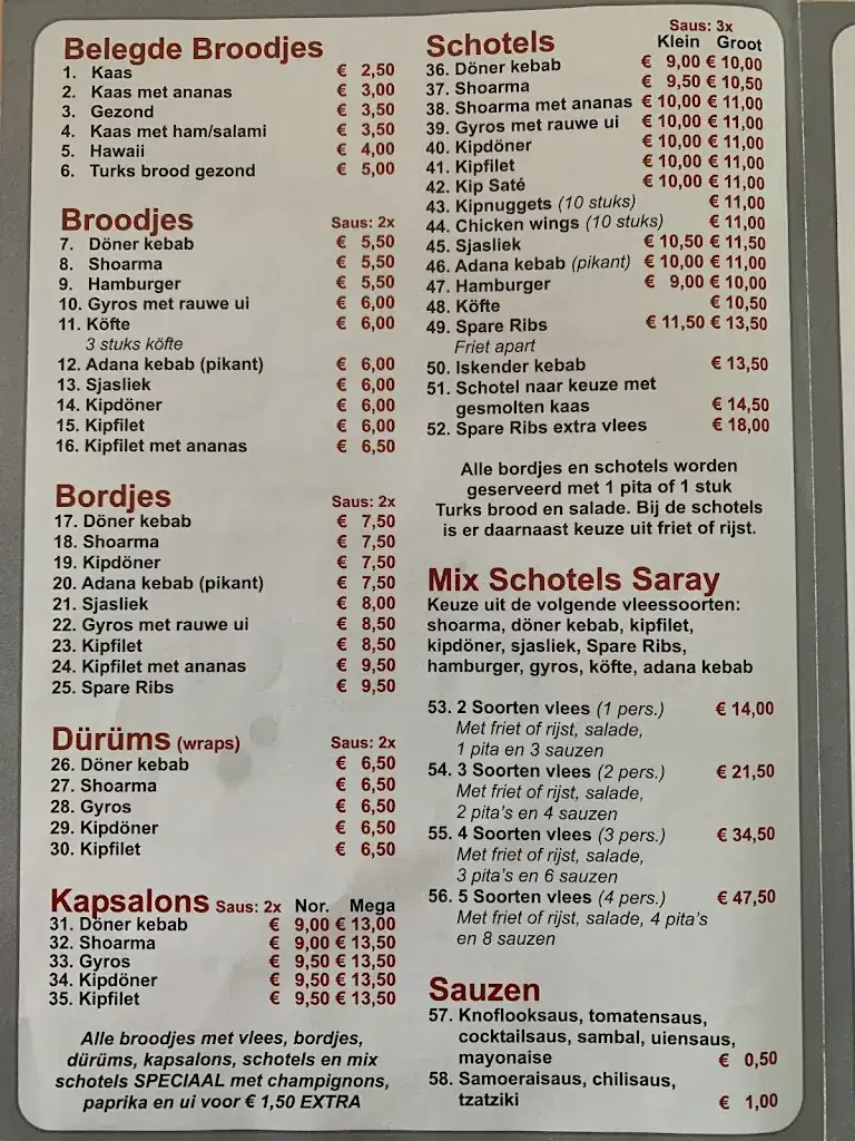 Menu_Eethuis Saray_Aarle-Rixtel_immagine_1