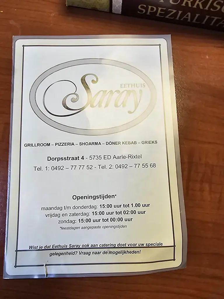 Menu_Eethuis Saray_Aarle-Rixtel_immagine_4
