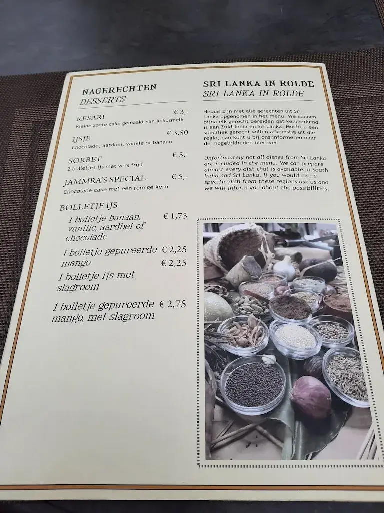 Menu_Restaurant Kamala's_Rolde_imagen_2