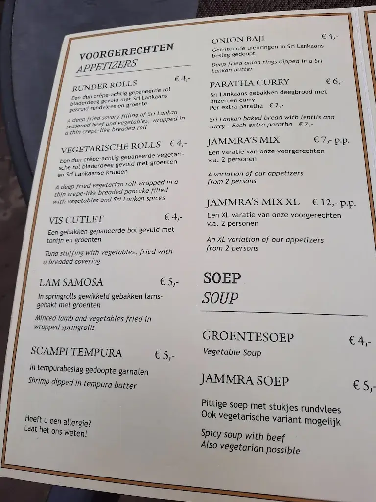 Menu_Restaurant Kamala's_Rolde_imagen_3