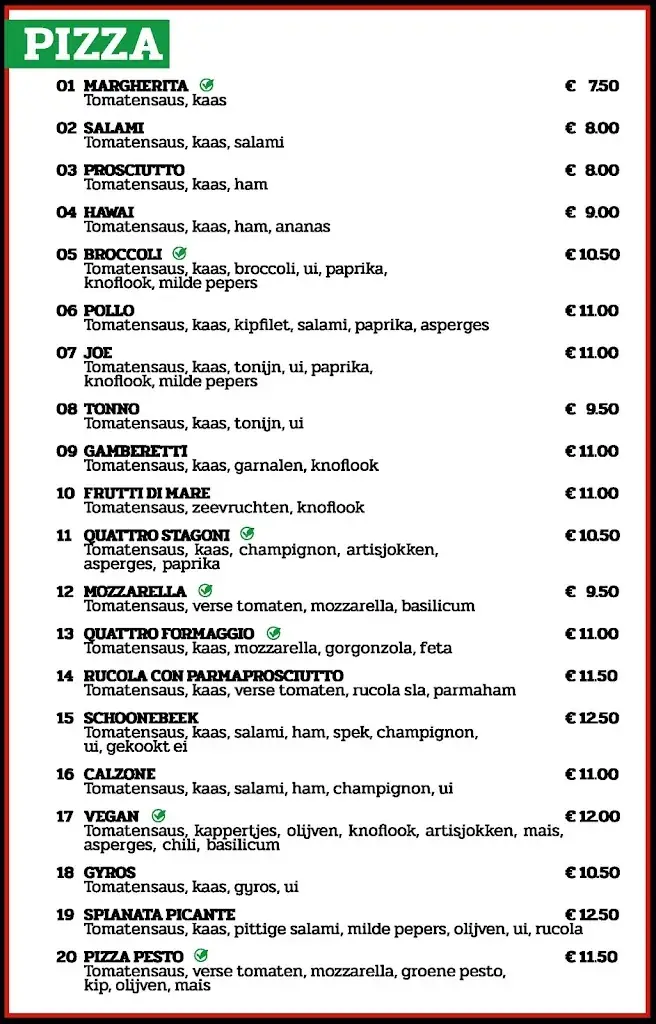 Menu_Joe's Pizza Schoonebeek_Schoonebeek_image_1