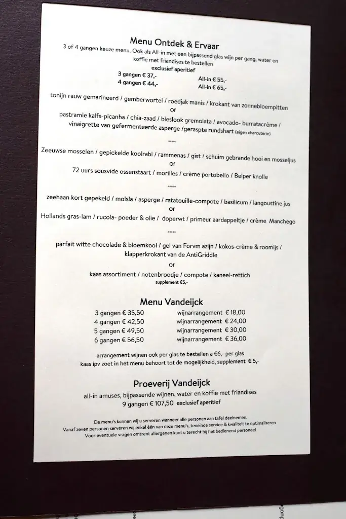 Menu_Restaurant Vandeijck_Riethoven_image_2