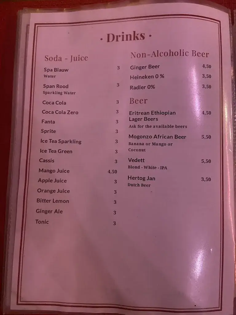 Menu_Gezana Eritrean Restaurant_Eindhoven_image_2