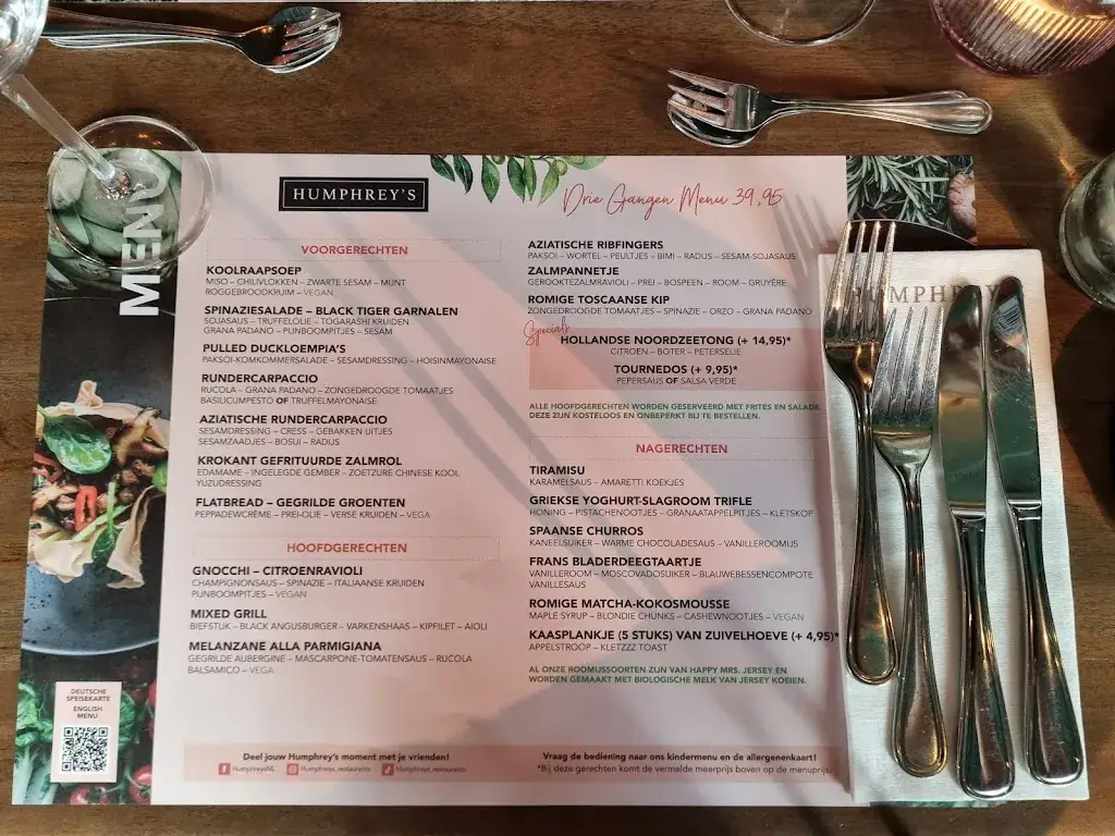 Menu_Humphrey’s Restaurant Breda_Breda_image_1