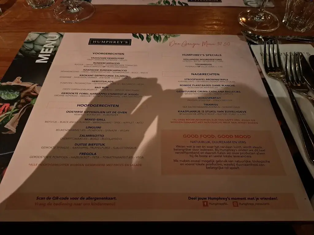 Menu_Humphrey’s Restaurant Breda_Breda_image_3