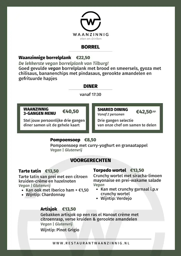 Menu_Restaurant Waanzinnig Tilburg_Tilburg_image_1