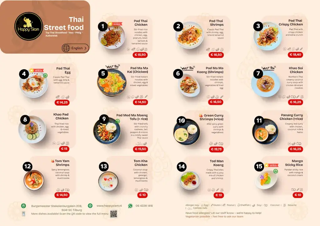 Menü_Happy Siam: Thai Streetfood_Tilburg_Bild_2