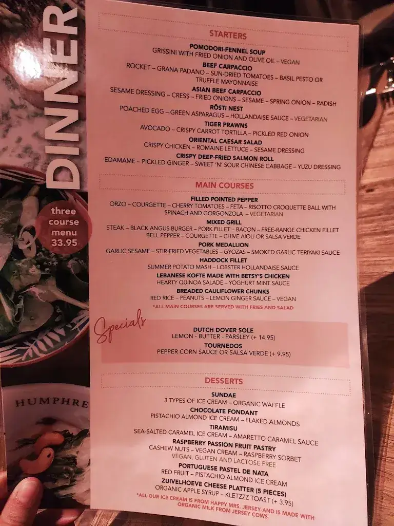 Menu_Humphrey’s Restaurant Amersfoort_Amersfoort_image_2