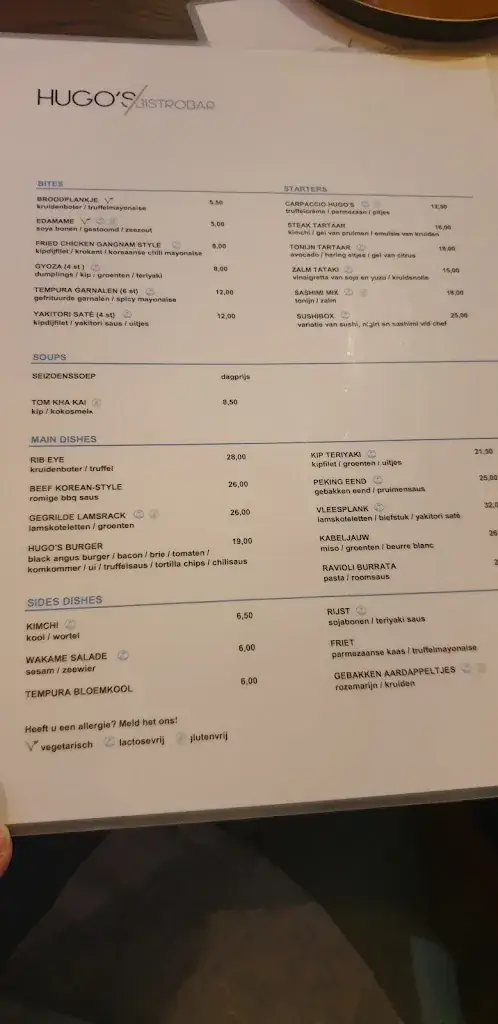 Menu_Hugo’s bistrobar_Sint-Oedenrode_image_1