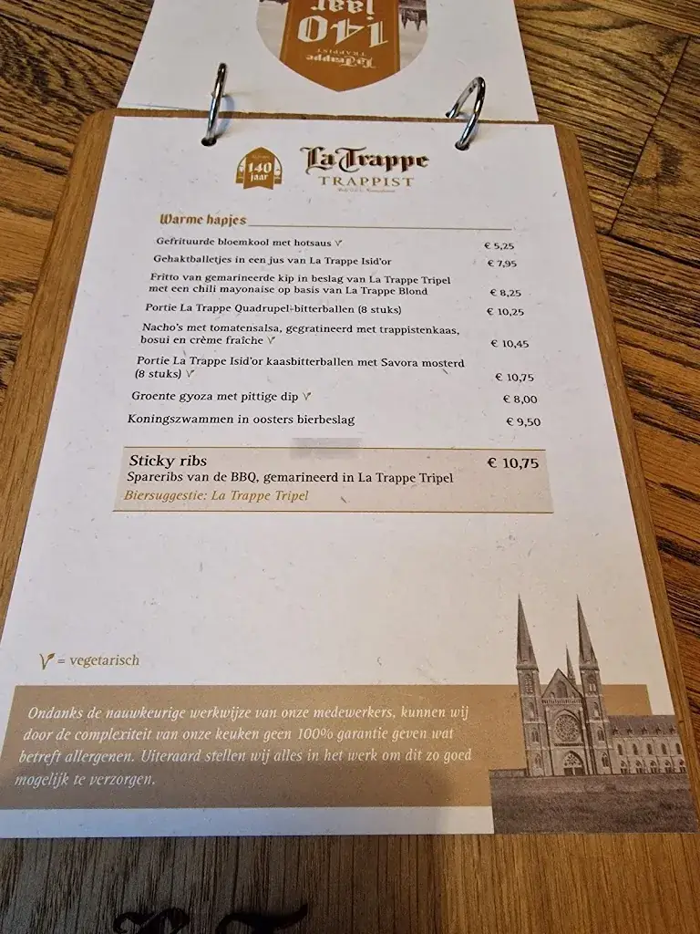 Menu_Tasting room La Trappe_Berkel-Enschot_image_2
