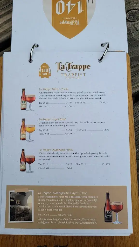 Menu_Tasting room La Trappe_Berkel-Enschot_image_4