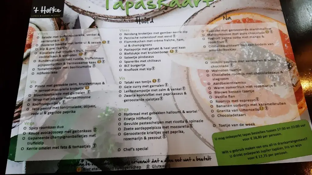 Menu_Eeterij & Feesterij 't Hôfke_Handel_image_1